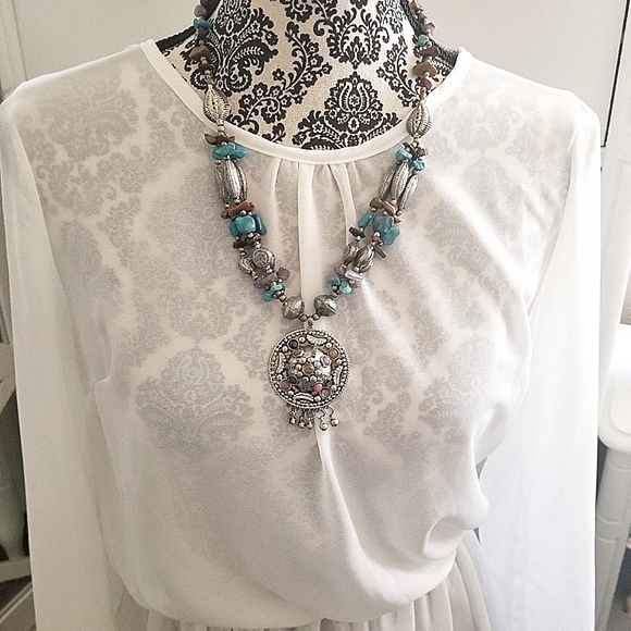 Boho Beaded Multi Strand Necklace - Picture 7 of 13